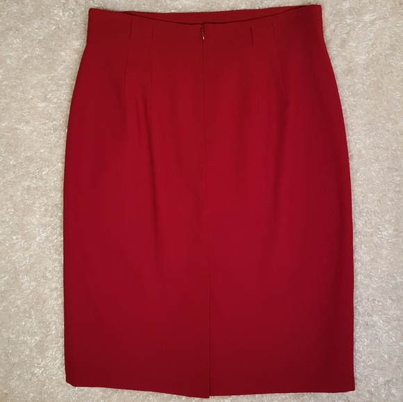 Talbots Red Wool Pencil Skirt - Picture 3 of 7